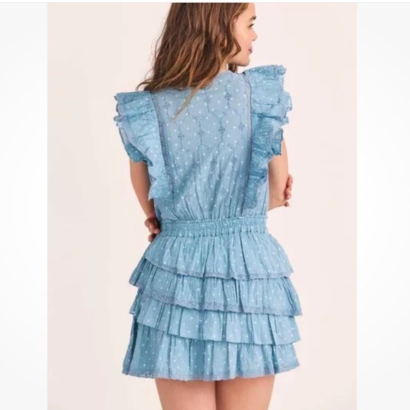 Love shack fancy Corelli Mini Dress - Blue Bonnet - Picture 4 of 9